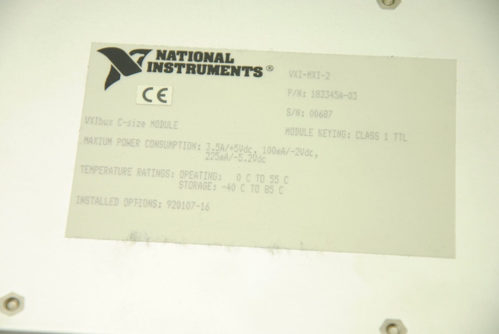 National Instruments VXI-MXI-2 VXIbus C-Size Module, 183345A-03