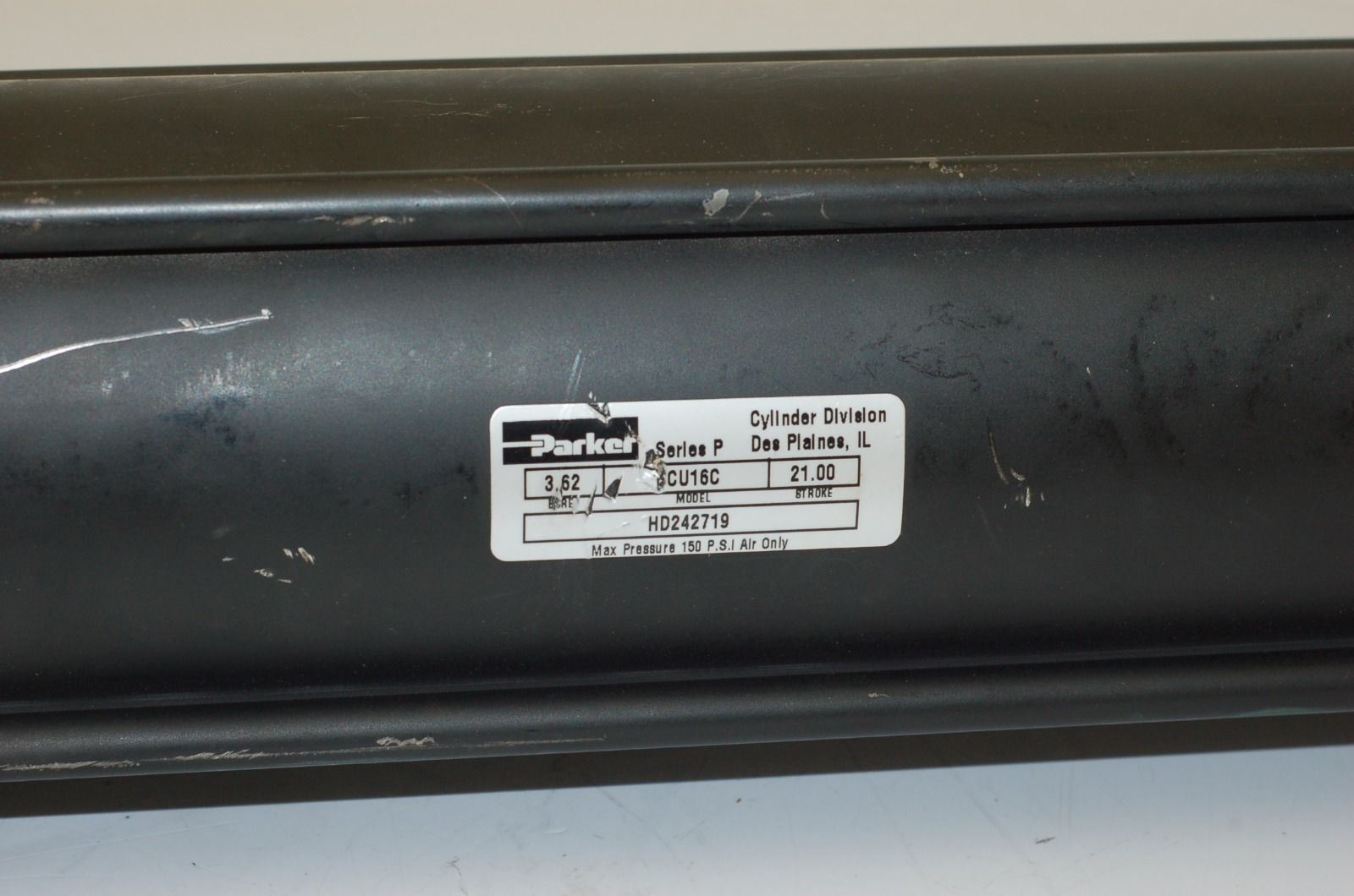 Parker HD242719 UCU16C Series P Pneumatic Cylinder 3.62" Bore 21" Stroke 150 PSI