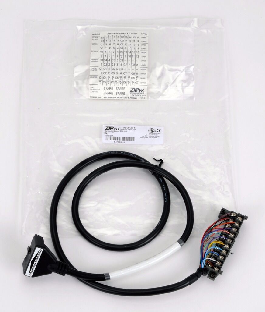 ZipLink ZL-P3-CBL20-1 P3000 Cable, 20-Pos to 24-Pin, 24 AWG, 1M - NEW