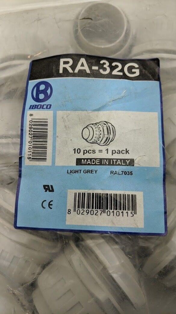 IBOCO RA-32G Non-Metallic Light Grey  LiquidTight Connector 1-1/4" ID 10/Bag