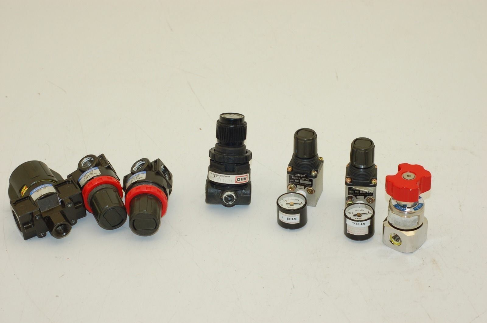 Koganei, ARO & sim Pneumatic Valves & Regulators - Lot of 7
