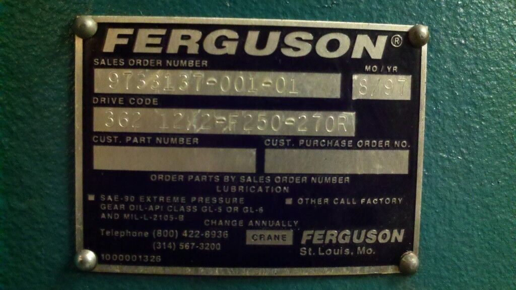 Camco Ferguson 362 12/2-F250-270R 6 Index Positions Rotary Indexing Table 13"