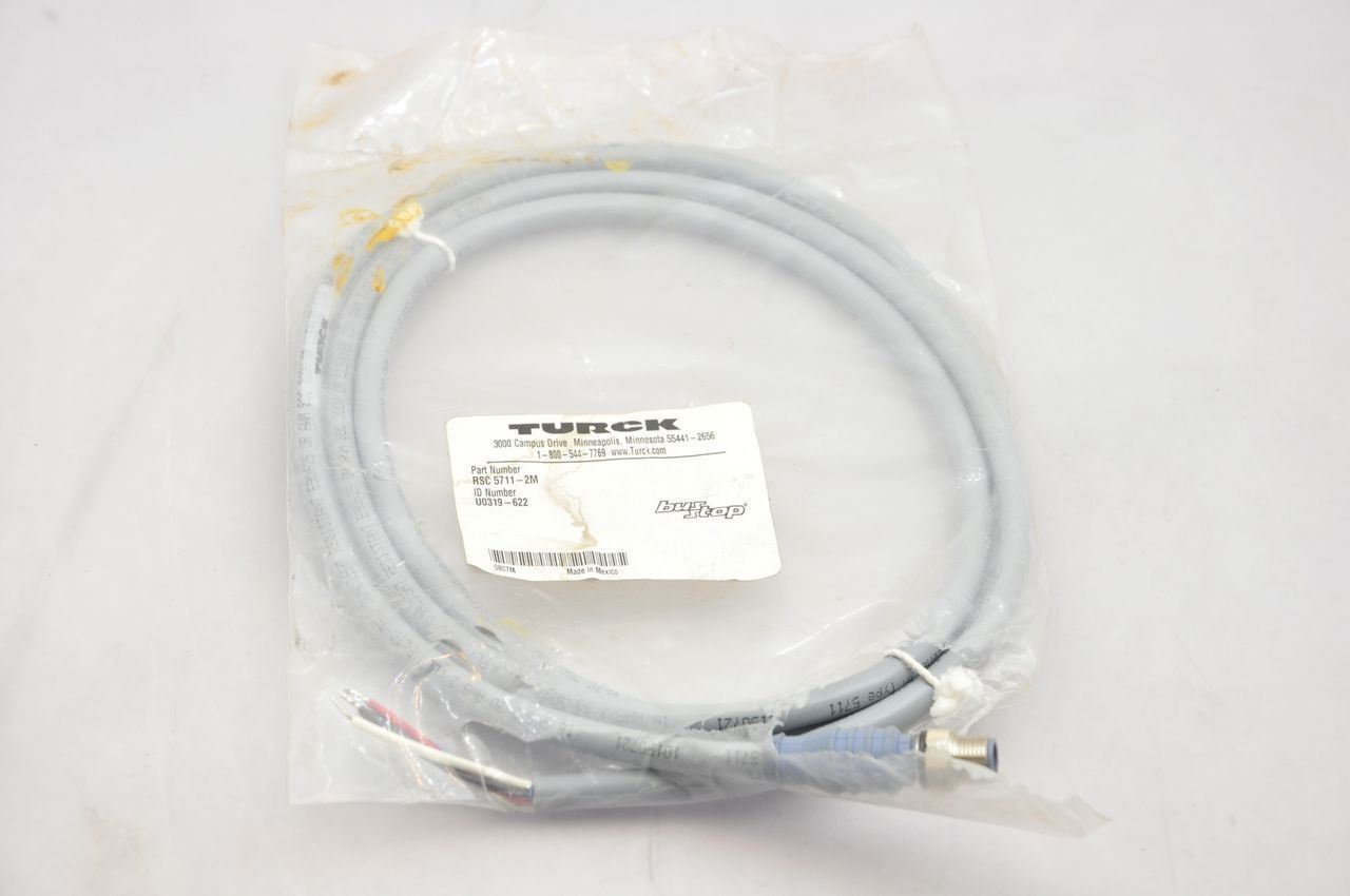 Turck U0319-622 RSC 5711-2M Bus Stop Cable 5 Pin Male/Open End NEW