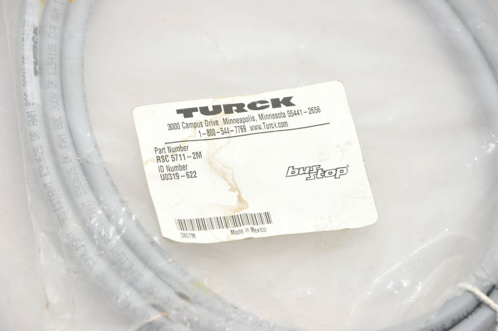 Turck U0319-622 RSC 5711-2M Bus Stop Cable 5 Pin Male/Open End NEW