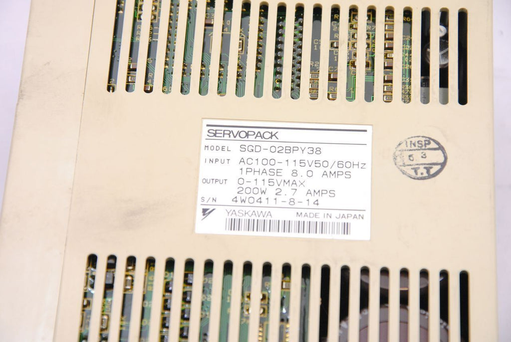 Yaskawa SGD-02BPY38 Servopack Servo Controller 100-115V, 50/60Hz Single Phase