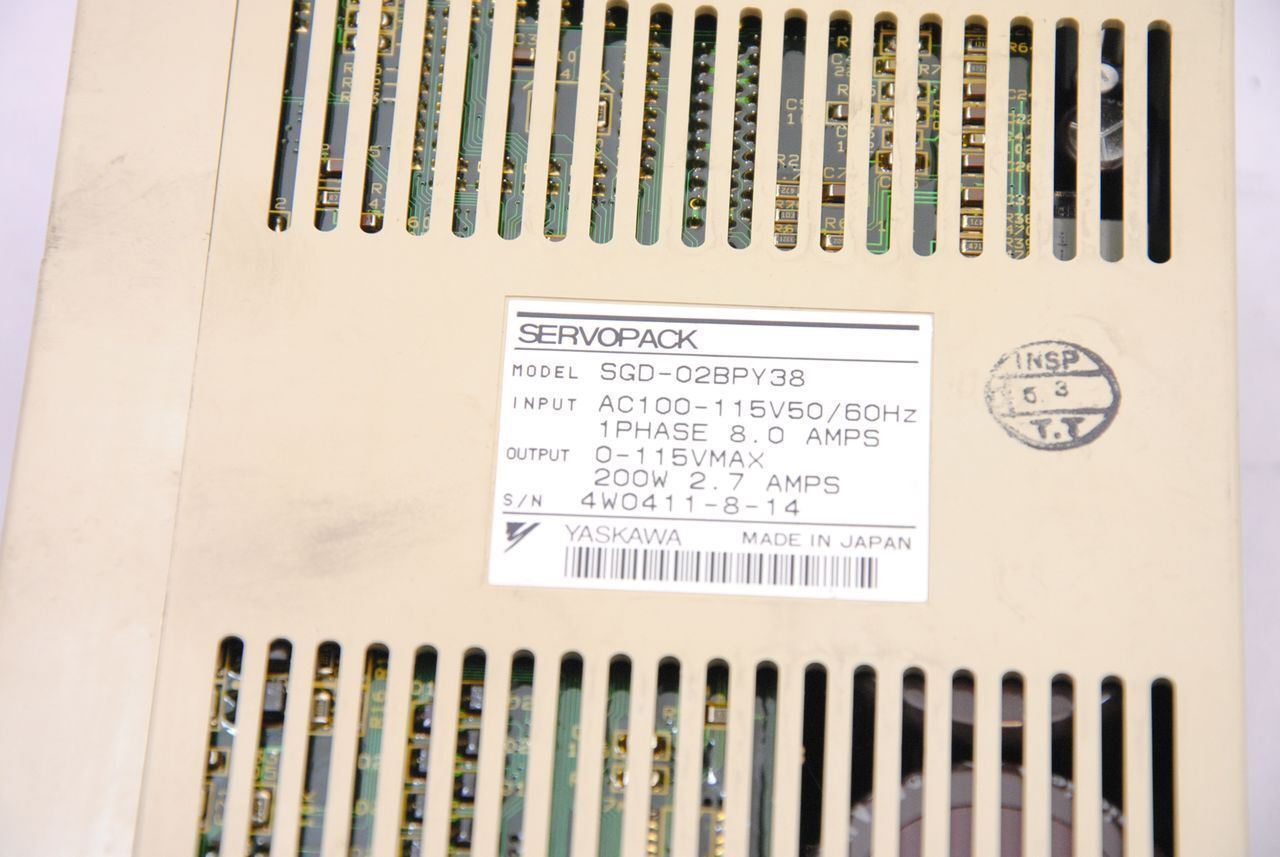 Yaskawa SGD-02BPY38 Servopack Servo Controller 100-115V, 50/60Hz Single Phase