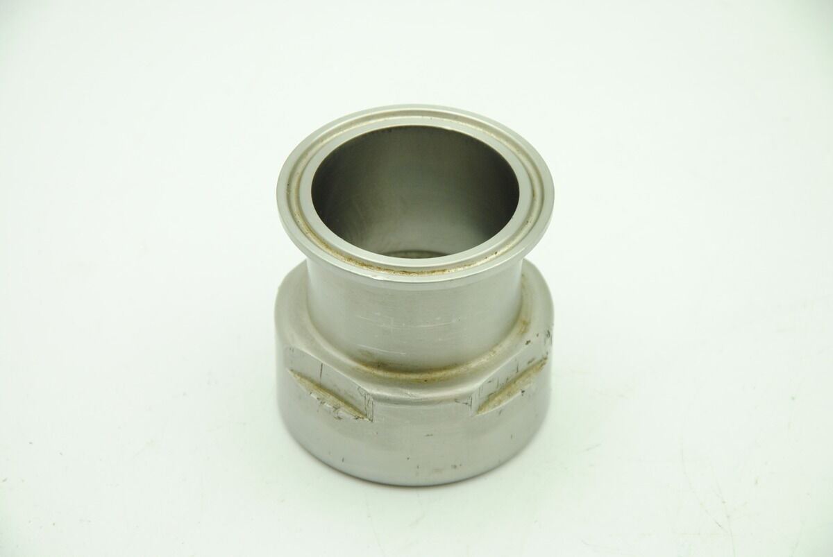 Tri-Clamp to NPT Female SS Sanitary Adapter, 1-7/8 ID x 2" OD, 2-3/8 NPT