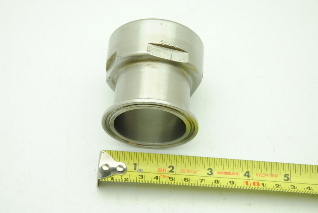 Tri-Clamp to NPT Female SS Sanitary Adapter, 1-7/8 ID x 2" OD, 2-3/8 NPT