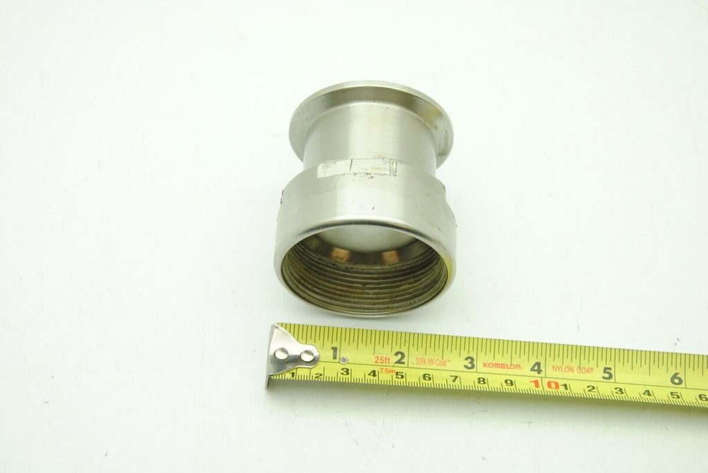 Tri-Clamp to NPT Female SS Sanitary Adapter, 1-7/8 ID x 2" OD, 2-3/8 NPT