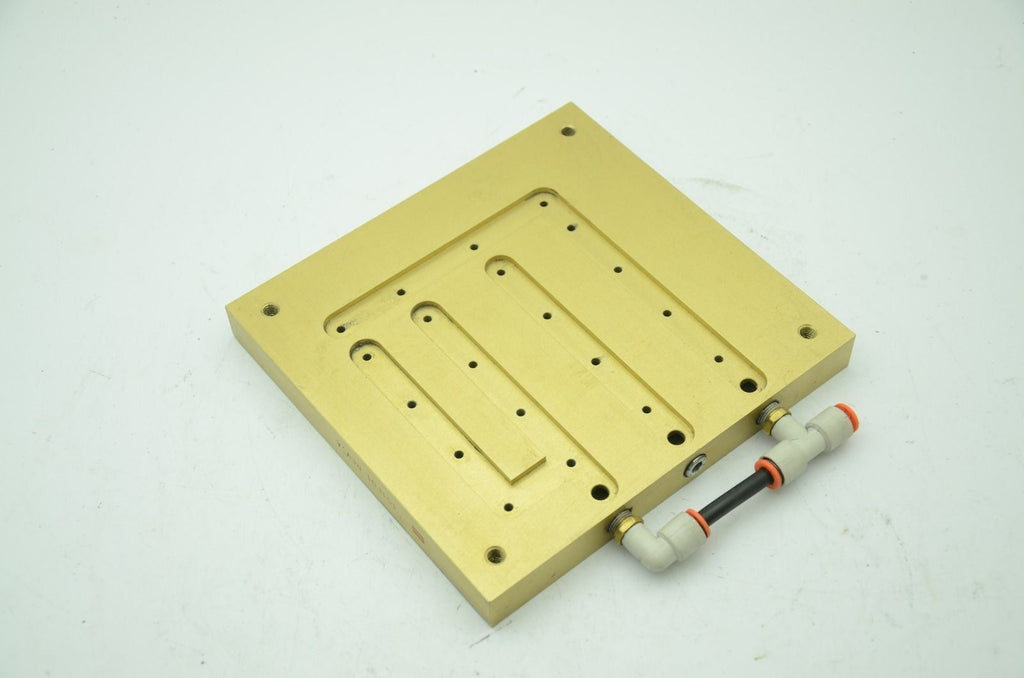Aluminum Pneumatic Vacuum Plate, 6-1/2" x 6-7/8" x 3/4", 3-Port (B)