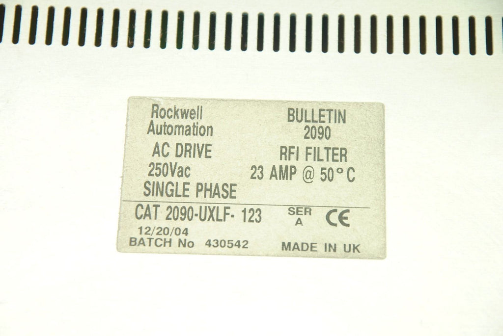 Rockwell Automation 2090-UXLF-123 Single-Phase RFI Filter 250VAC 23A