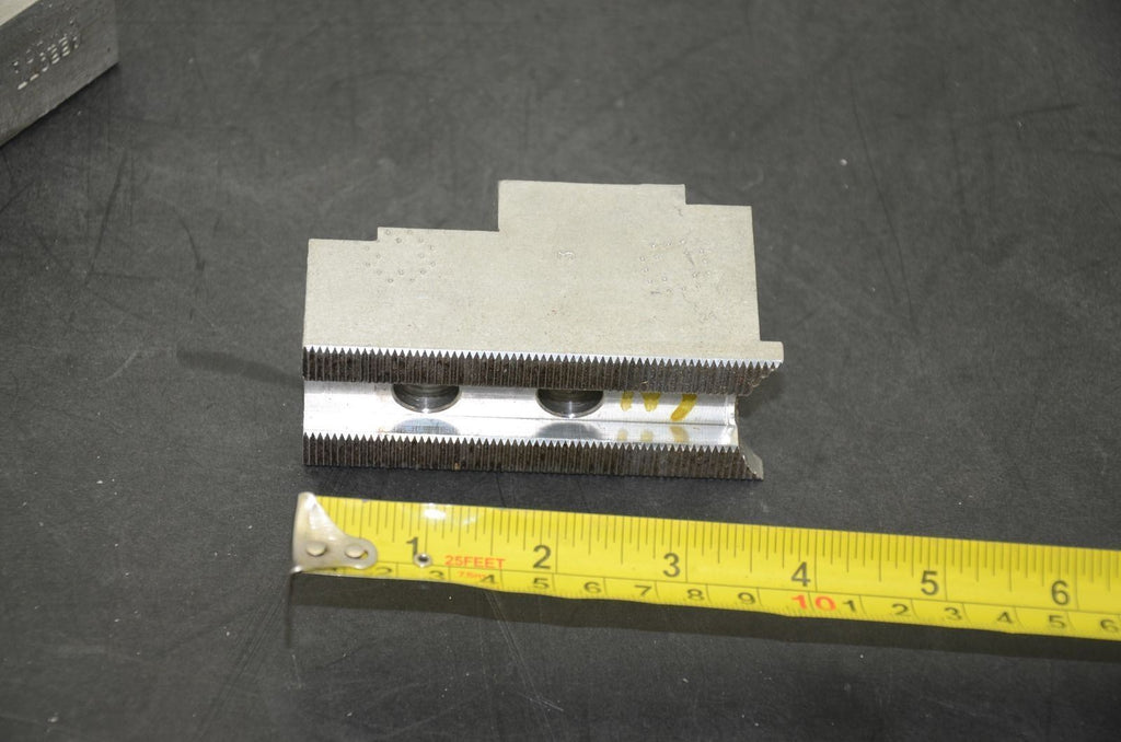 Serrated Soft Chuck Jaws, 3.75" x 1.5" x 2", Aluminum, Set of 3 (J08)