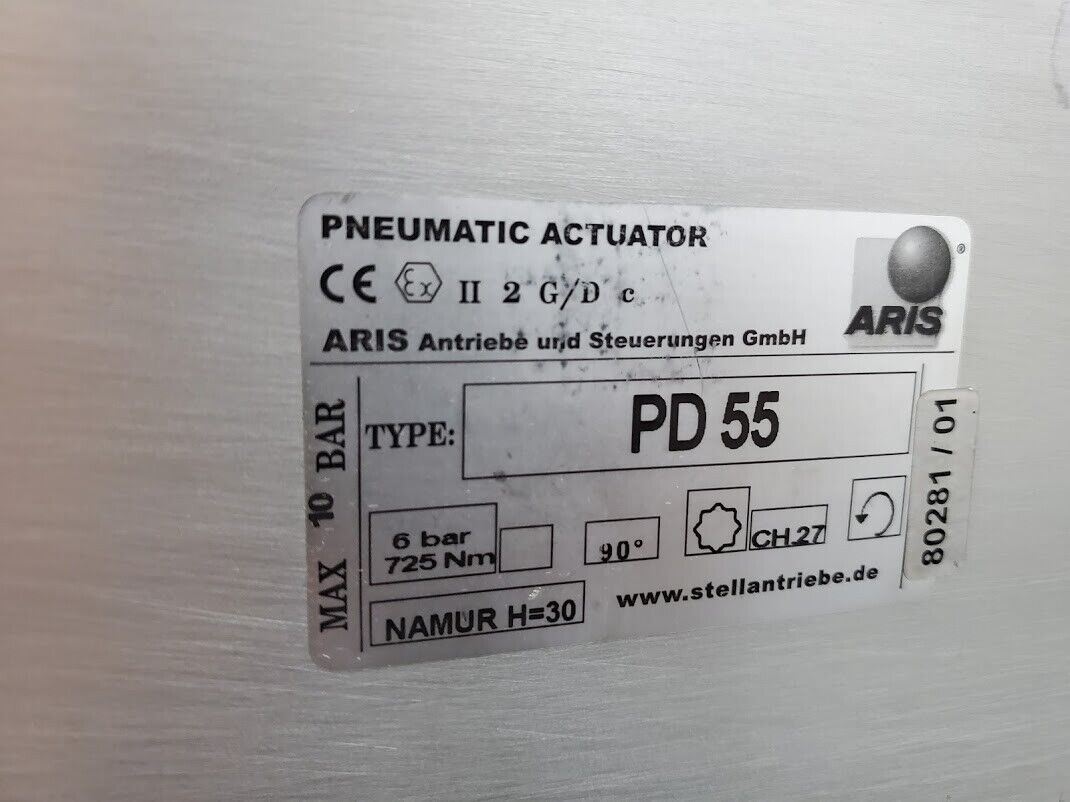 ARIS PD55 Pneumatic Actuator Rotary Butterfly Valve 90° BS42-2100B3 ISO F10 CH27