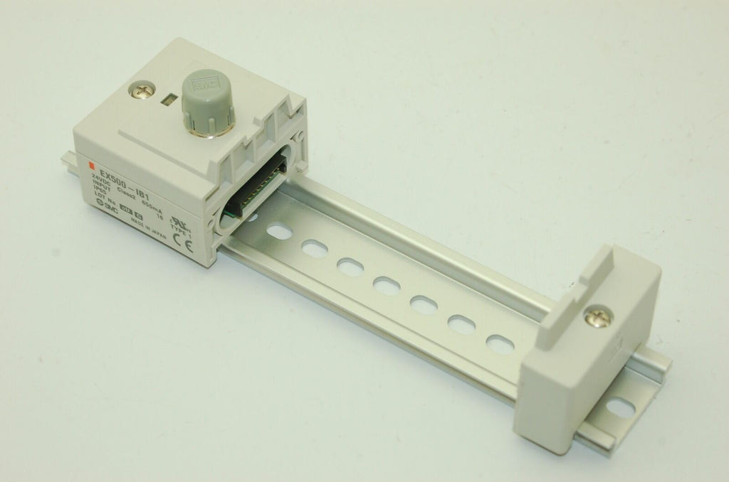 SMC EX500-IB1 Input Manifold Unit w/ EX500-EB1 End Block, 185.5mm Rail