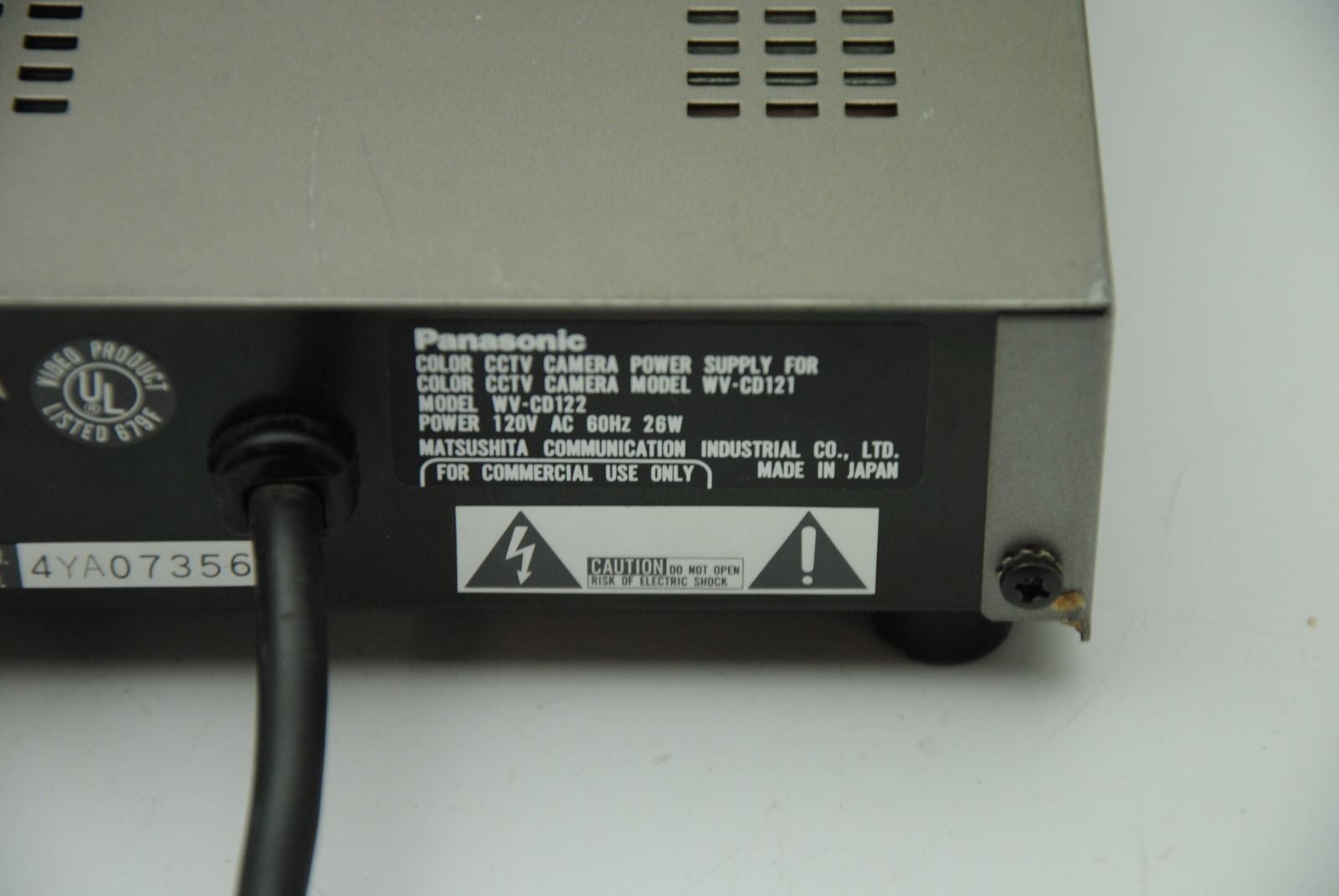 Panasonic WV-CD121 Camera & Power Supply WV-CD122, 120V