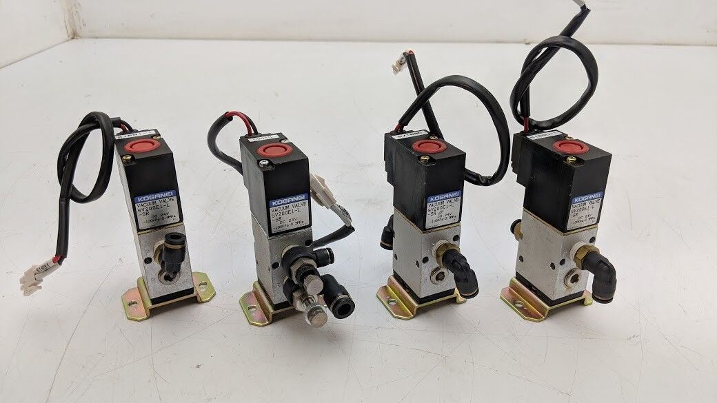 Koganei SV200E1-11-L-SR 24VDC Vacuum Valve 6mm Connectors -14PSI - Lot of 4