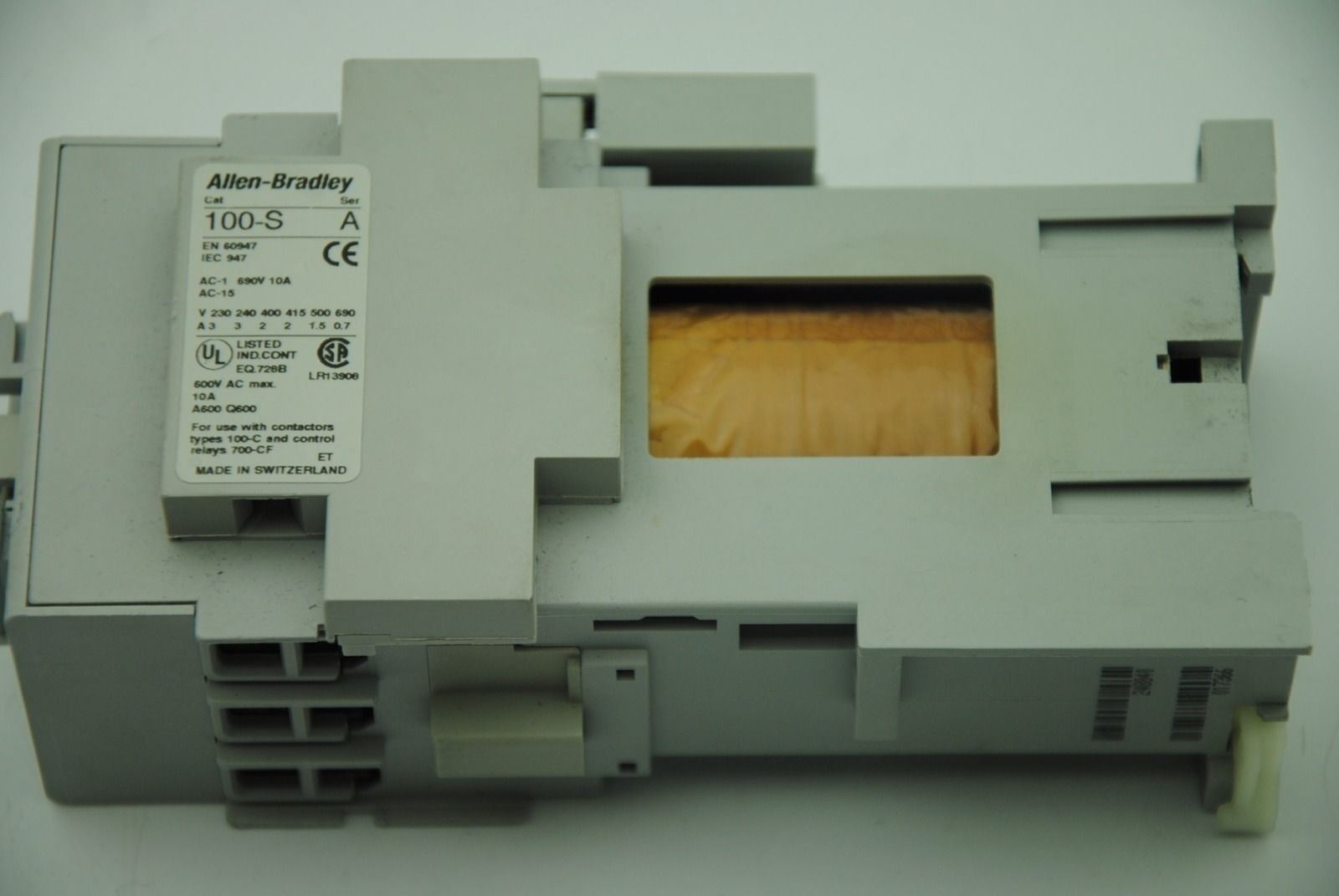 ALLEN-BRADLEY 100-C30ZJ01, Ser. B, Contactor w/ 100-S Ser. A & 100-FSD250 Ser. A