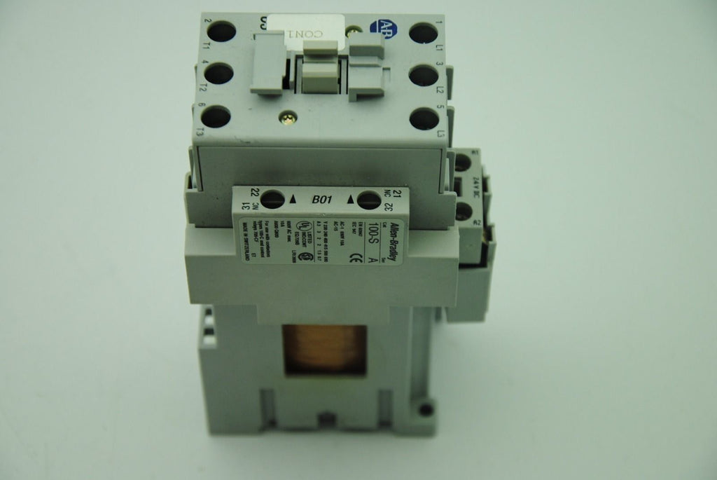 ALLEN-BRADLEY 100-C30ZJ01, Ser. B, Contactor w/ 100-S Ser. A & 100-FSD250 Ser. A