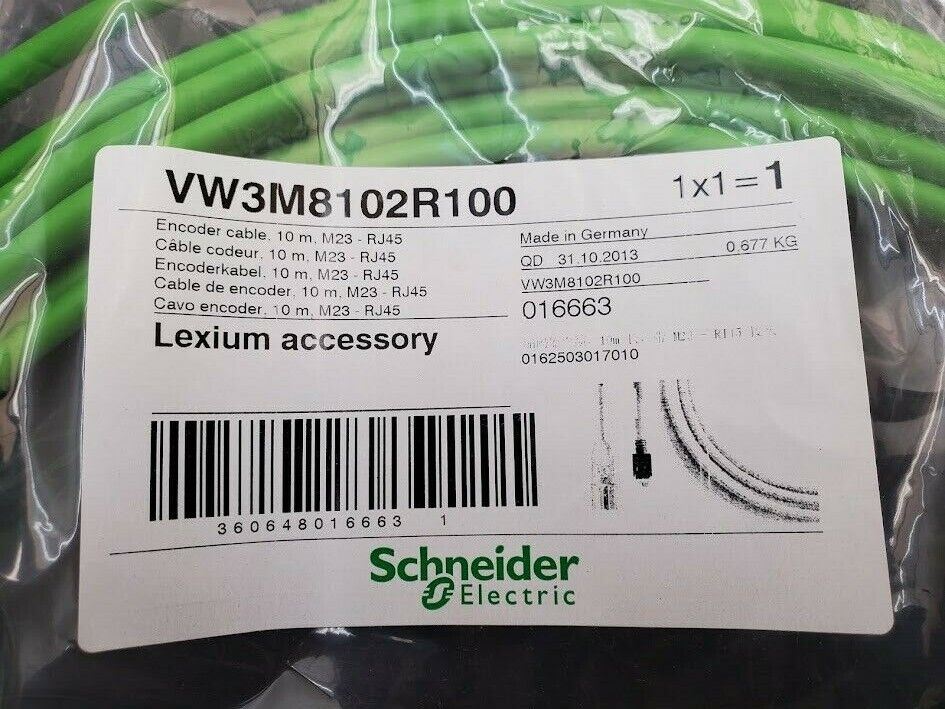 Schneider Electric VW3M8102R100 Encoder Cable, M23 to RJ45, 10M L - NEW