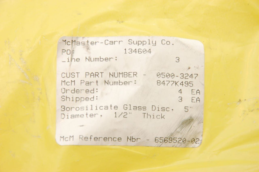 Heat-Resistant Borosilicate Glass Maxi Temp 445° 5" Diameter x .5" thick New