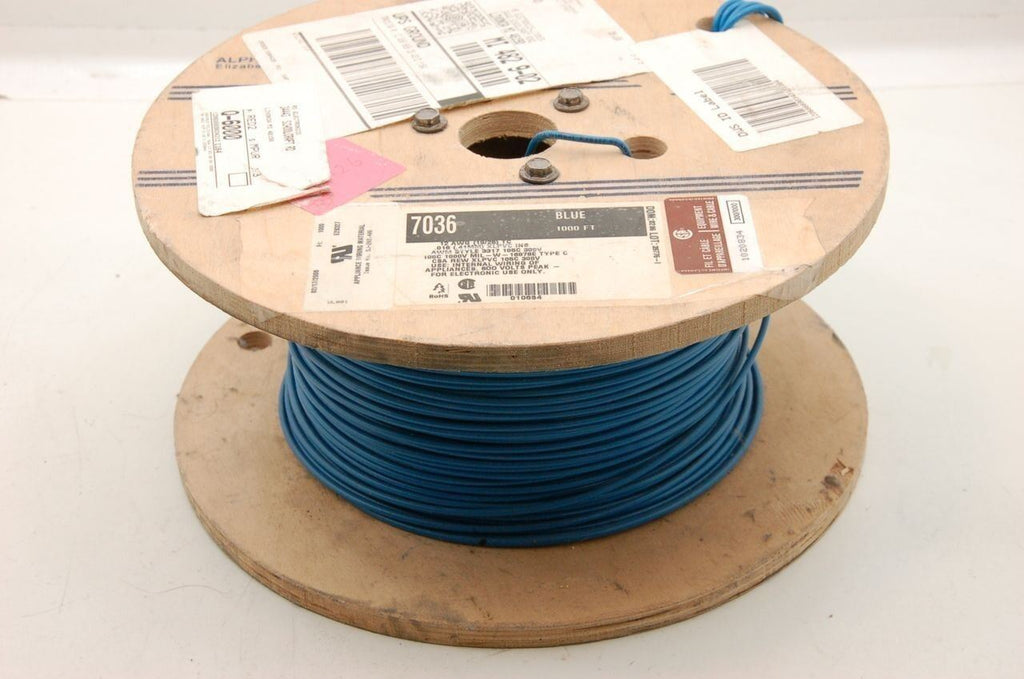Alpha Wire 7036 12Awg Stranded TC Blue 500FT Plus (Partial Roll)