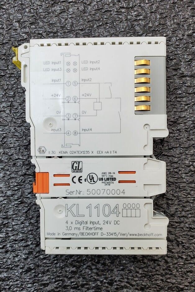 BECKHOFF KL1104 KL 1104 4x Digital Input Module 24V DC