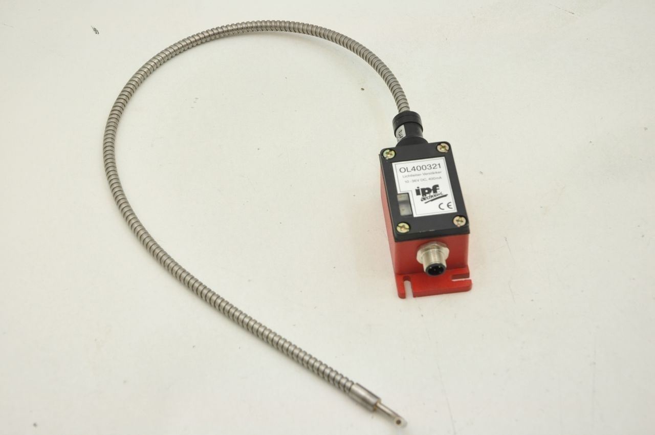 IPF Electrouic Fiber Optic Amplifier, M12- Stacker Alarm OL400321 With LT06C030