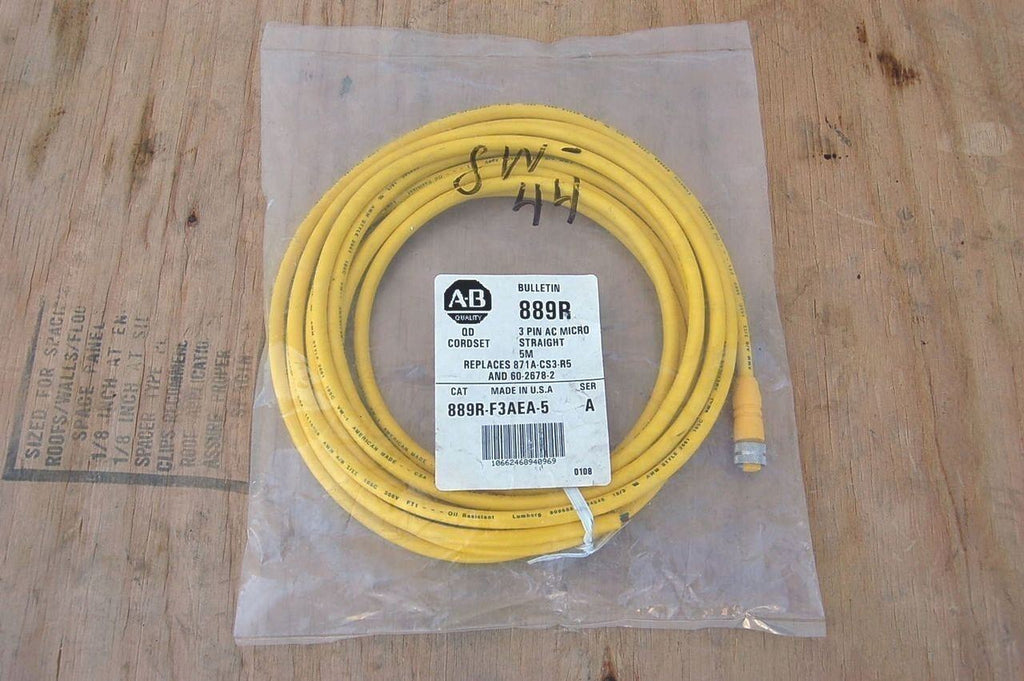 Allen Bradley 889 R (3 pin) AC Micro Straight Cable AB