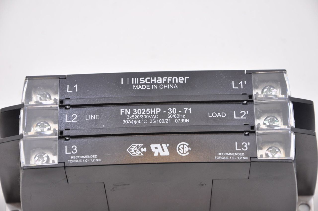 Schaffner FN3025HP-30-71 520VAC 30A Power Line Filter