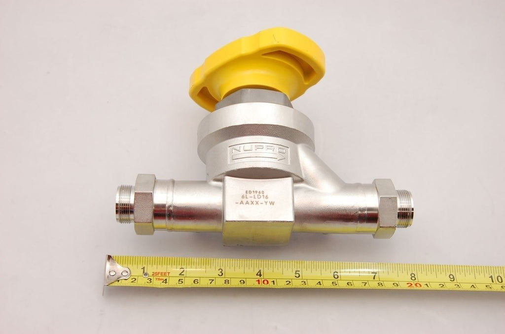 Swagelok Nupro 6L-LD16-AAXX-YW LD Series Diaphragm Valve, 3/4" Tube Connector