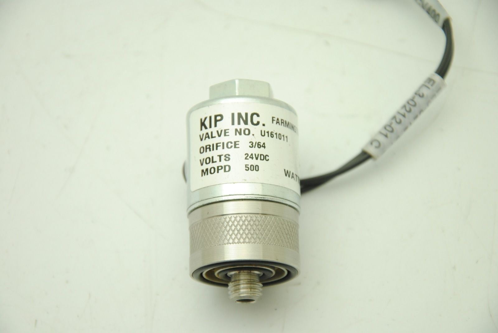 Kip Valve U161011-02, Solenoid Valve, 3/64" Orifice, 24VDC, 500MOPD