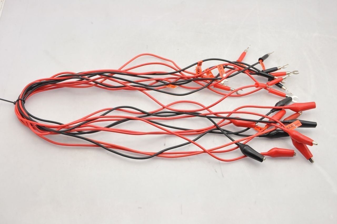 Alligator Test Clip Patch Cord to Spade connector Mixed Lot Of 11