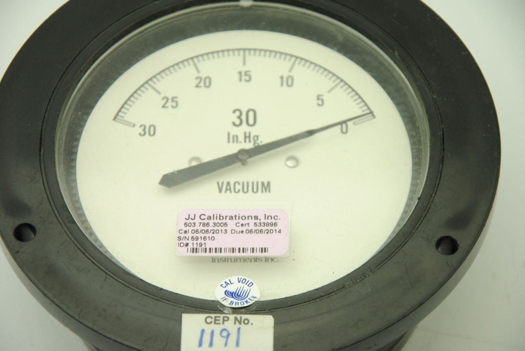 3D Instruments 25204-21B11, 4" Vacuum Gauge, -30" In.Hg. to 0