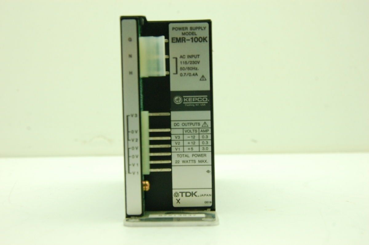 TDK Kepco EMR-100K Power Supply 115/230V 50/60Hz 0.7/0.4A -12VDC, 12VDC, 5VDC
