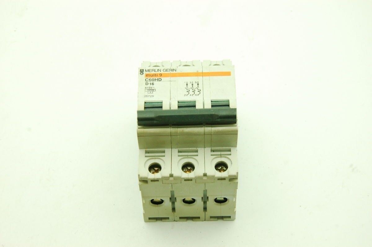 Merlin Gerin MULTI-9 C60HD D16 Circuit Breaker 3-Pole 25729 16A 415V~16A