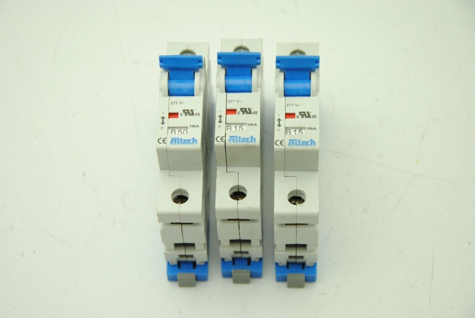 Lot of (3) Altech 1-Pole 6A 277V Circuit Breakers