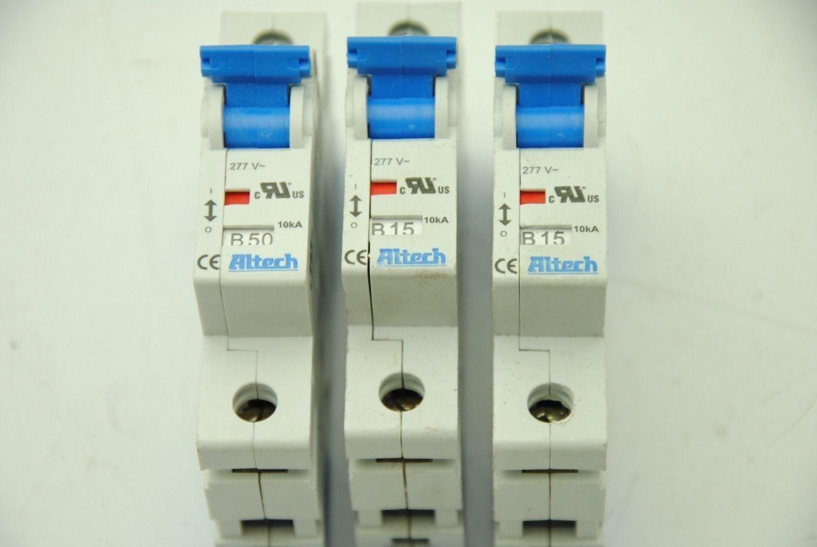 Lot of (3) Altech 1-Pole 6A 277V Circuit Breakers