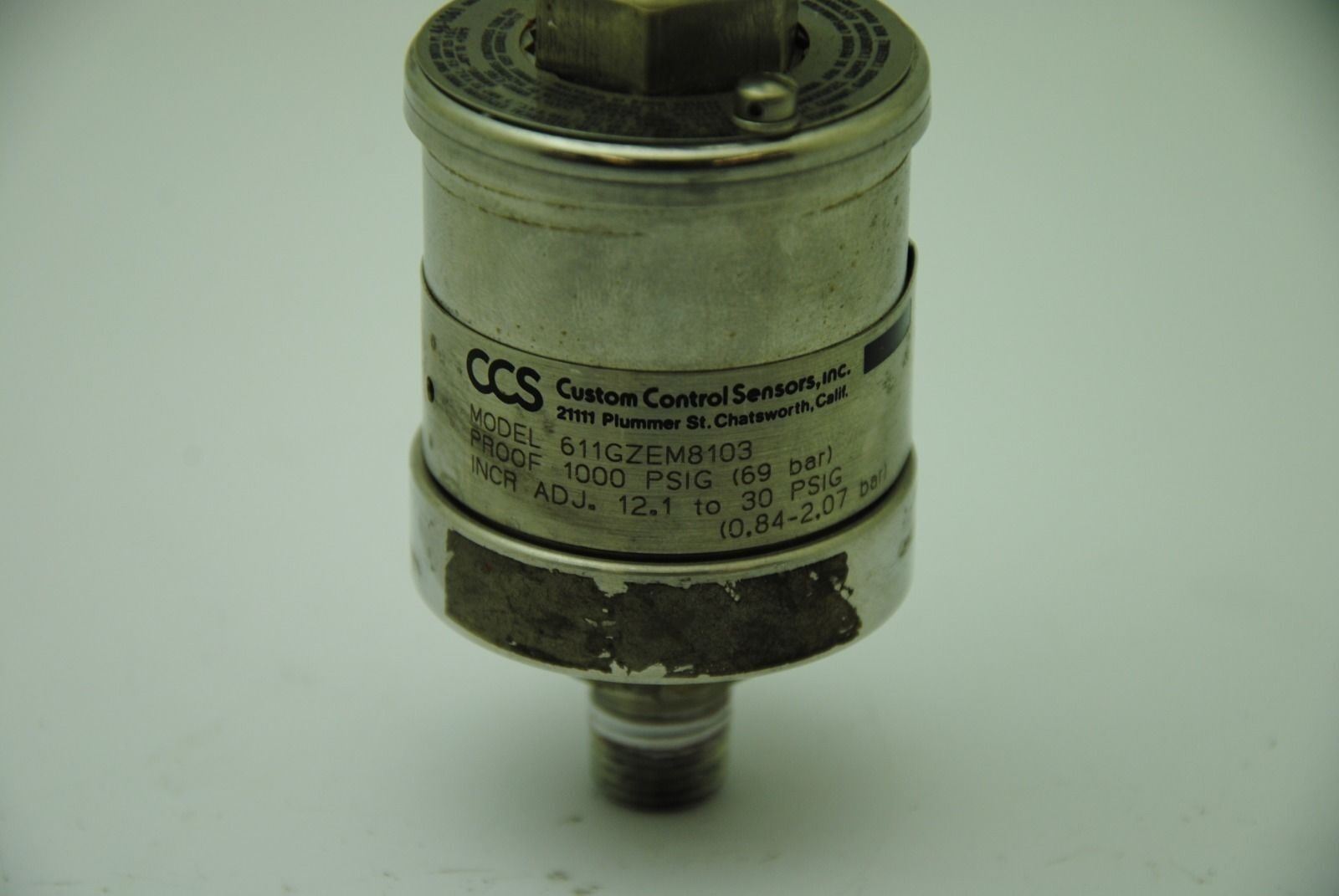CCS Inc. 611GZEM8103, Pressure Switch, 12.1-30 PSIG