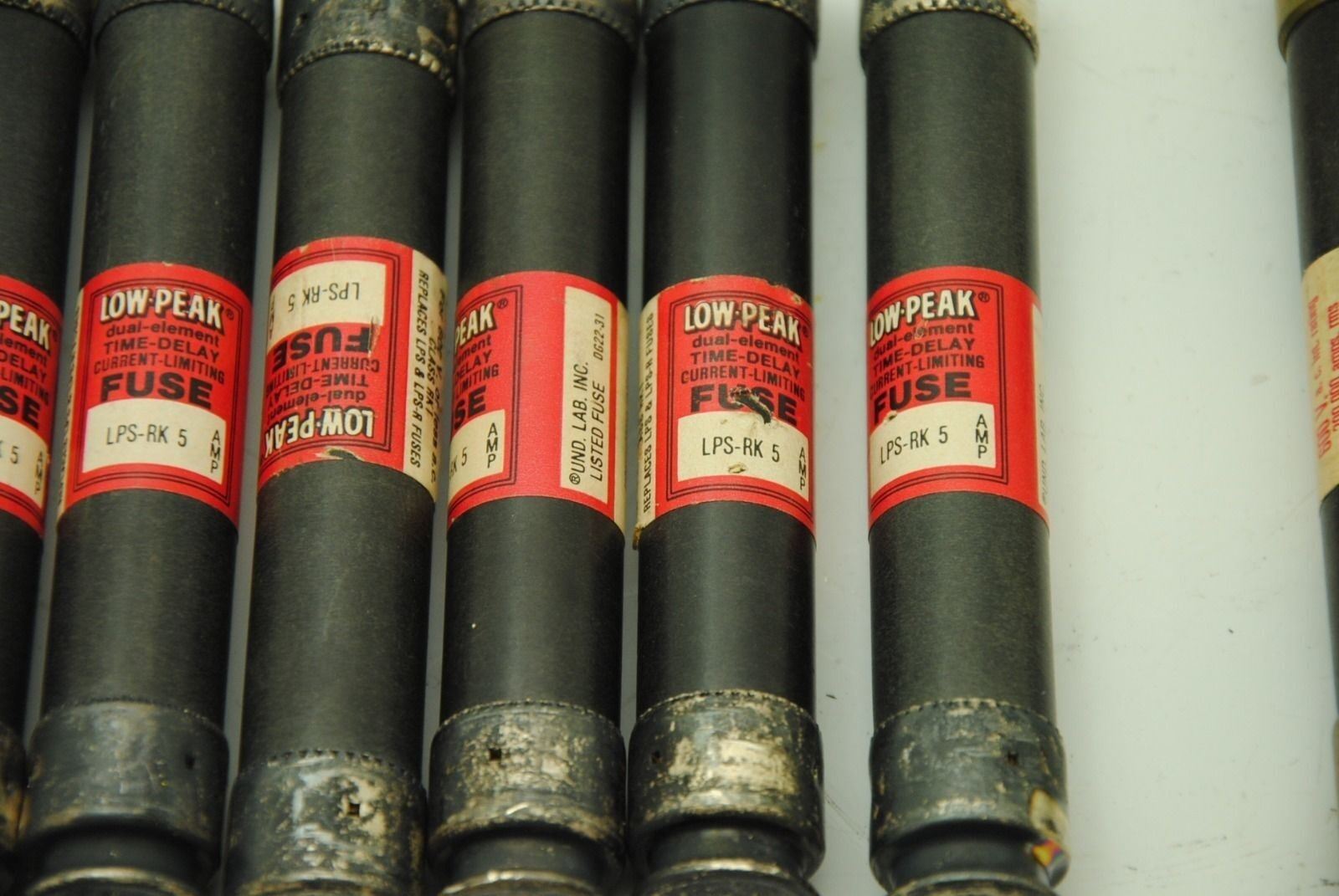 Bussman Fusetron (6) LPS-RK 5 Amp (1) FRS-R 15 Amp, Lot of 7 Fuses