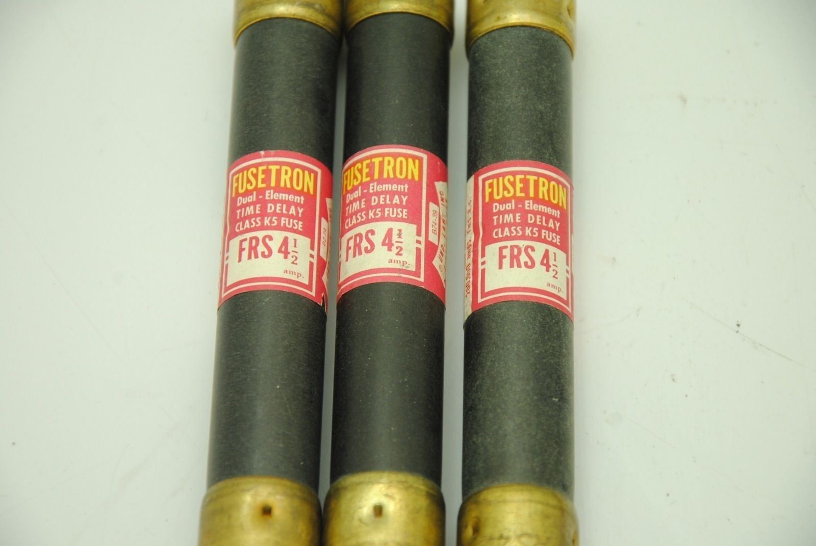 Bussmann Fusetron, (3) FRS-R 4-1/2 Amp (3) FRS-2 Amp Fuses, Lot of 6