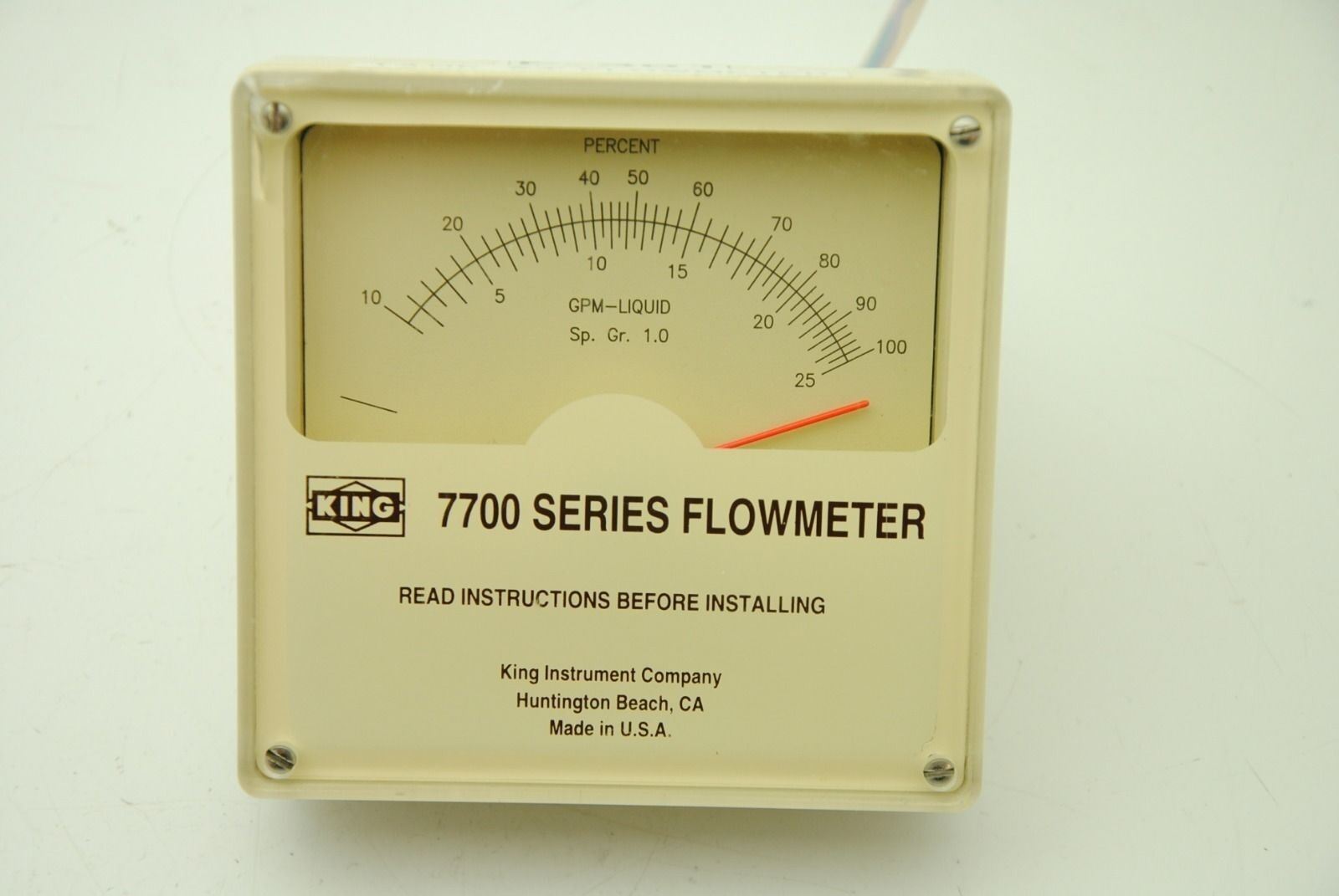 King Instrument 771123T-722, 7700 Series Flowmeter 1500PSI