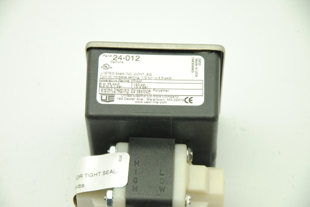 United Electric Controls 24-012, Pressure Switch 5A 250VAC