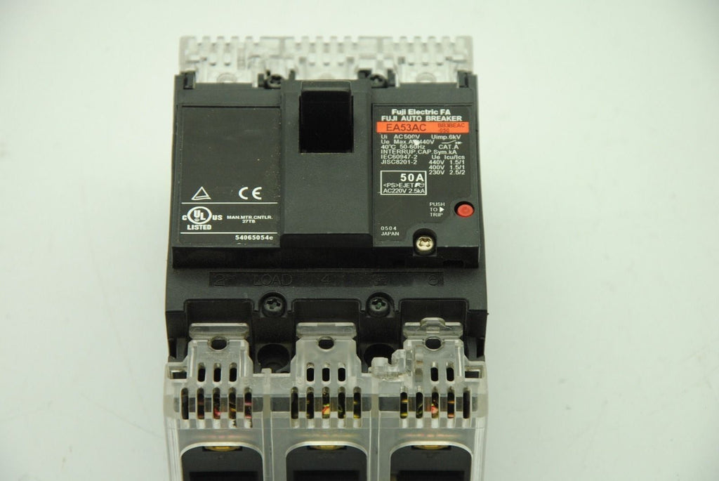 FUJI ELECTRIC EA53AC 50A, Auto Breaker 3-Pole 230-500V 50A