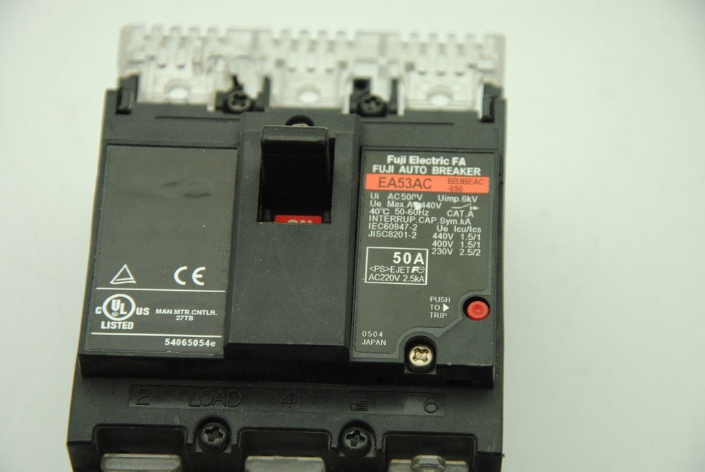 FUJI ELECTRIC EA53AC 50A, Auto Breaker 3-Pole 230-500V 50A