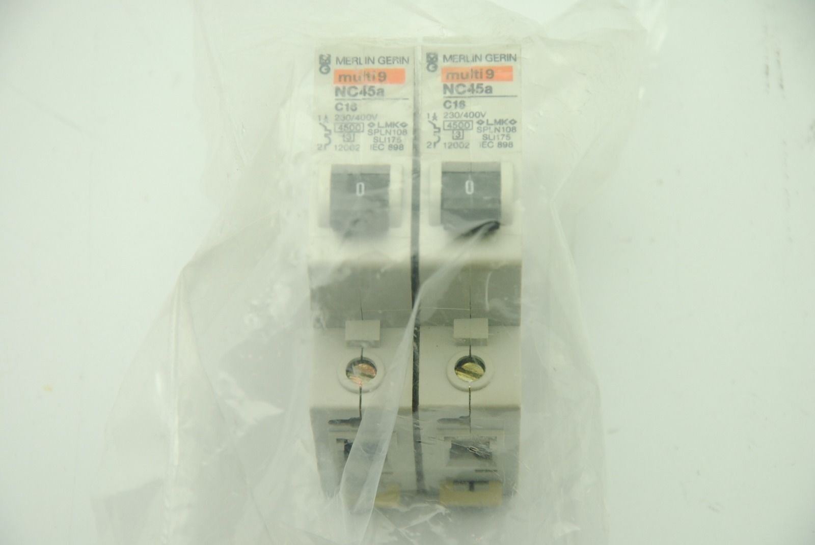 MERLIN GERIN Multi9 NC45a C16, Single-Pole Circuit Breaker, Lot of 2