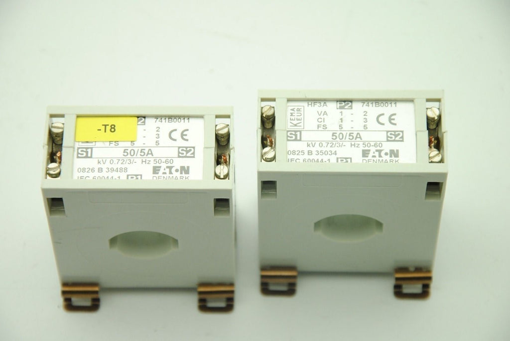 EATON 741B0011 Transformer 50/5A kV 0.72/3/ Hz 50-60, Lot of 2