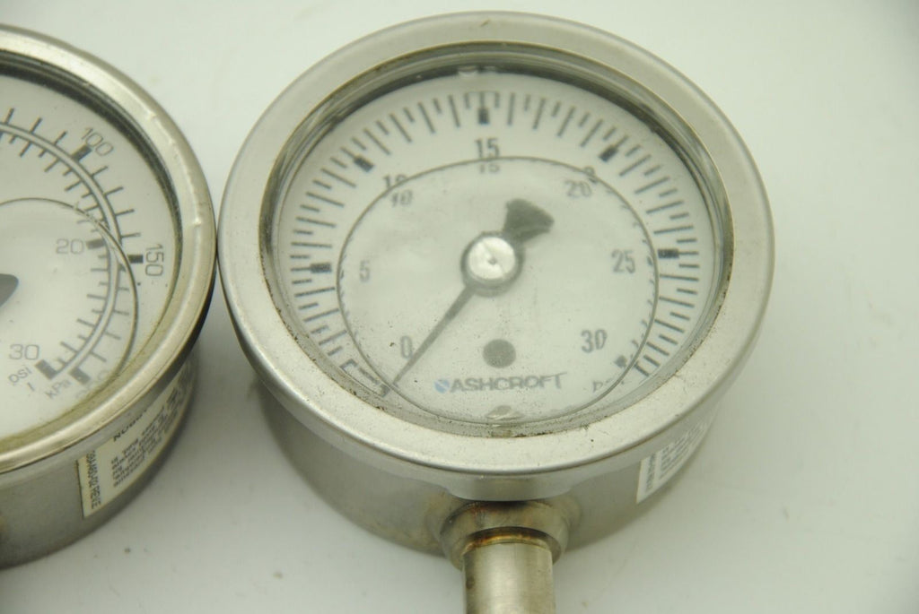 Ashcroft 30PSI, 2-1/2" Liquid Filled Pressure Gauges, Lot of 2