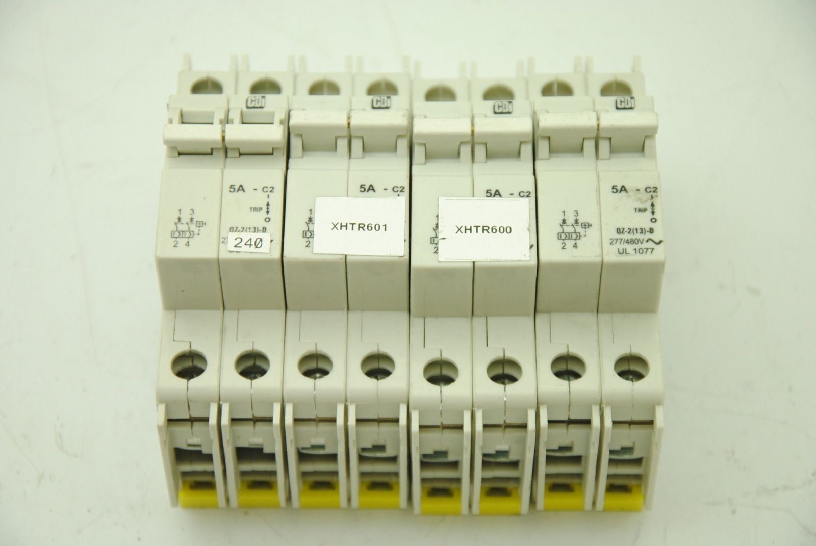 CBI QZ-2(13)D, 2-Pole Circuit Breaker, 5A 277/480V, Lot of 4