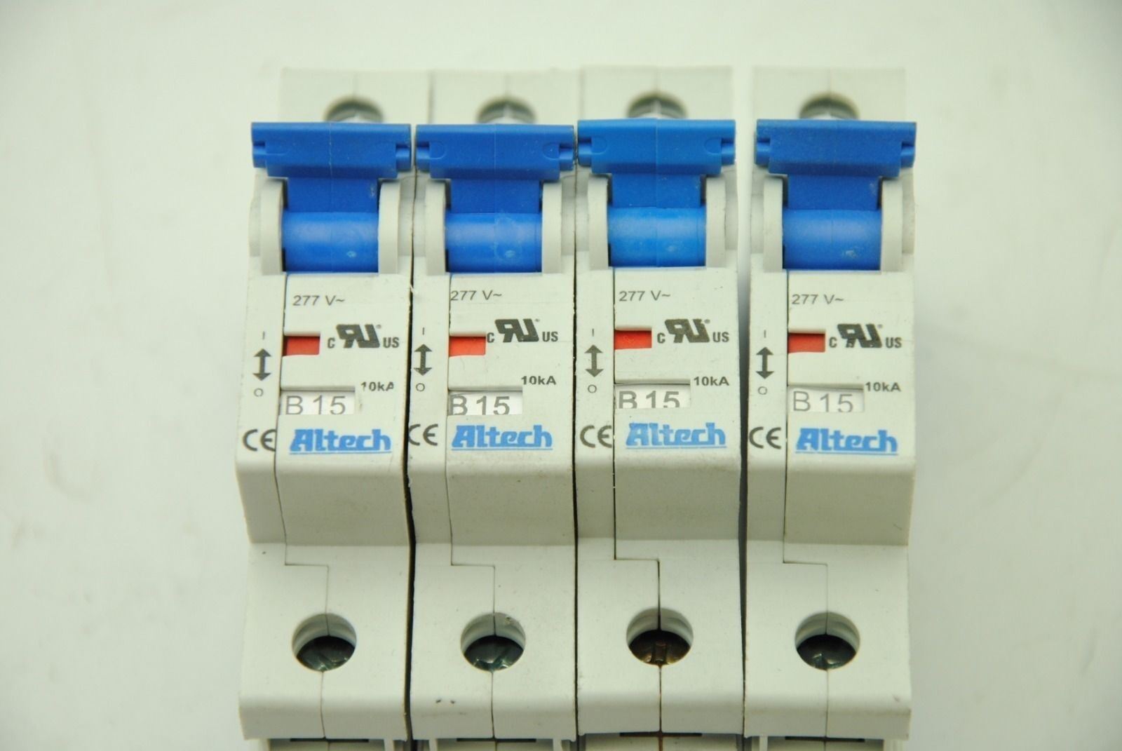Altech Corp. B15, 10kA 1-Pole Circuit Breakers, Lot of 4