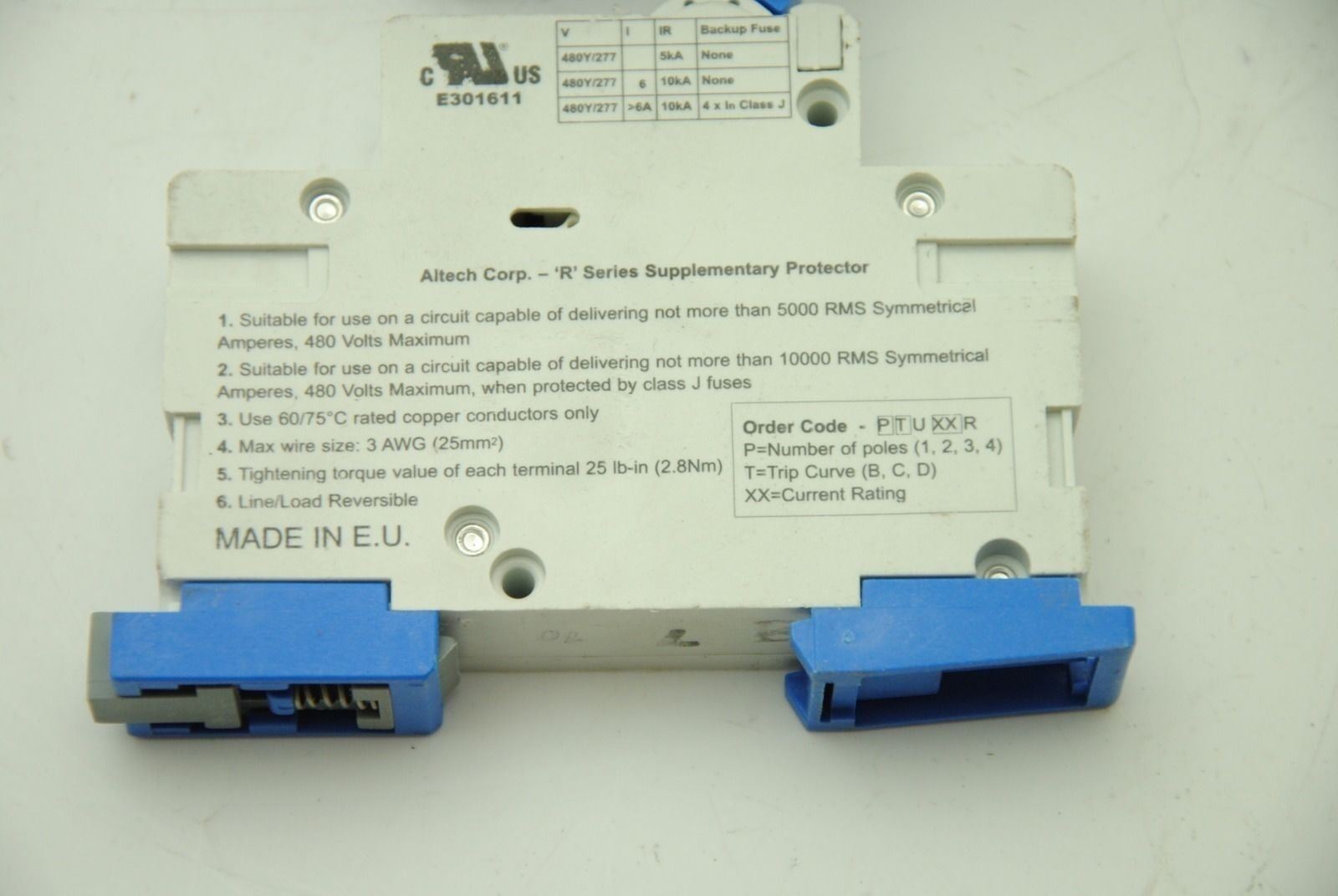 Altech Corp. B15, 10kA 1-Pole Circuit Breakers, Lot of 4